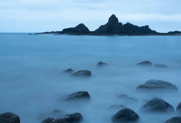 Rocas Olas Playa Saturraran Mutriku Euskadi — Foto de Stock
