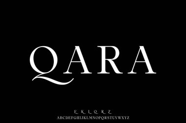 Logo markalaşma tasarımı için zarif lüks serif alfabesi yazı tipi vektör çizimi