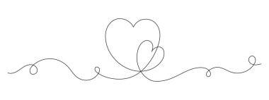 Kalp durmaksızın çiziyor. Minimalist, dostluk ve aşk sanatı. Bağlantının sembolü, destek, sonsuza kadar en iyi arkadaşlar. Siyah ve beyaz vektör çizimi.