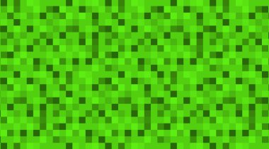 Seamless pixel grass pattern in retro game style. Digital squared green block texture perfect for pixel art design, video game backgrounds, creative decoration, and digital projects.