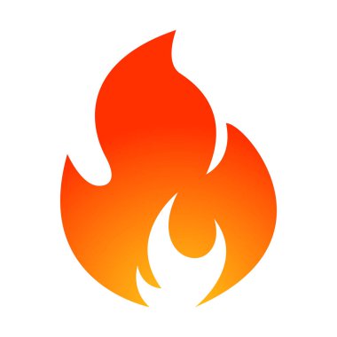 Fire flame vector design template. Isolated fire icon with flames symbol on transparent background. Perfect for safety signs, warnings, energy, heating, and creative design projects.