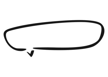 Thought balloon text comic illustration. Hand drawn outline vector doodle bubble for message, chat, or idea design element.