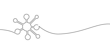Continuous one line drawing of social collaboration and teamwork. Minimal editable-stroke icon showing unity, connection and civil society support. Simple linear style for community and cooperation concepts.