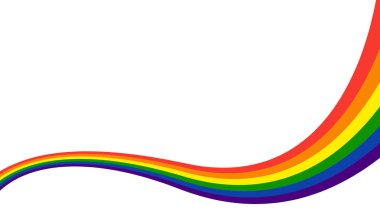 Beyaz arka planda gökkuşağı LGBT gurur bayrağı. Aşkın, eşitliğin ve çeşitliliğin sembolü. Haziranda Gurur Ayı. Vektör illüstrasyonu.