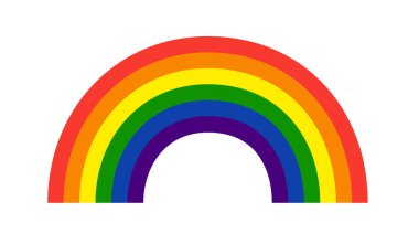 LGBT bayrağı gökkuşağı aşk sembolü ve eşitlik işareti. Onur Ayı haziranda kutlanır. Renkli gökkuşağı bayrağı, vektör illüstrasyonu.