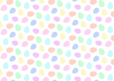 Renkli Paskalya yumurtaları modayı takip eden pastel renklerde pürüzsüz desenler: soluk yeşil, pembe, sarı ve mavi. Paket kağıdı, kumaş, kart ve dekorasyonlar için bayram Paskalya arkaplanı.