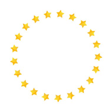 Yıldızlar daire şeklinde. İşletme, finans, pazarlama, bankacılık ve reklam web konsepti için düz tasarım. Vektör illüstrasyonu