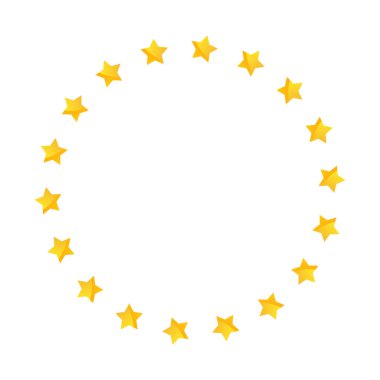 Yıldızlar daire şeklinde. İşletme, finans, pazarlama, bankacılık ve reklam web konsepti için düz tasarım. Vektör illüstrasyonu