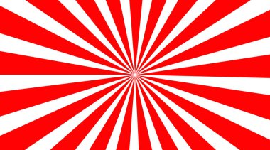 Dinamik ışınları olan kırmızı ve beyaz retro yıldız patlaması arka planı. Klasik pop sanatı ve orta yüzyıl tasarımından esinlenilmiş klasik patlama şablonu, posterler, afişler, reklamlar, çizgi romanlar ve tanıtım grafikleri için mükemmel.