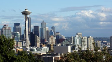Seattle manzarası Kerry Park (Space Needle) görüntüleyin. Seattle, Washington, ABD