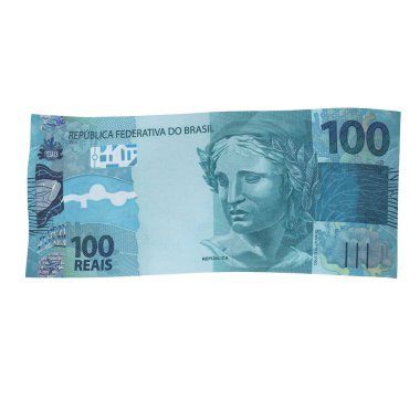 Brezilya 100 Reais Düşen Ticaret Borsası, yüksek kalite para birimi finans, eğitim, 3D modelleme, hisse senedi. Kaynaklar ve küresel parasal kimlik ve değer.