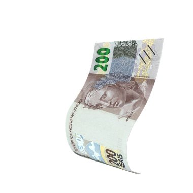 Brezilya 200 Reais Falling Note Money, yüksek kaliteli para birimi finans, eğitim, 3D modelleme, hisse senedi. Kaynaklar ve küresel parasal kimlik ve değer.