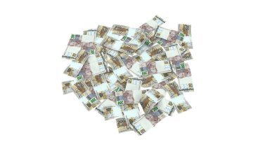 Brezilya 200 Reais Pound Note Money, yüksek kaliteli para birimi finans, eğitim, 3D modelleme, hisse senedi. Kaynaklar ve küresel parasal kimlik ve değer.