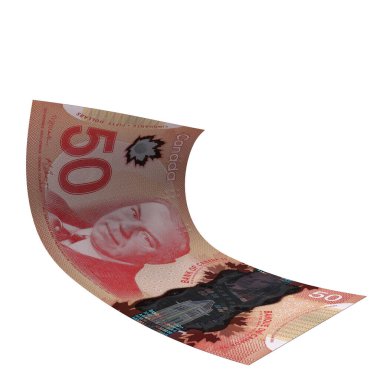 Kanada 50 Dolar Düşme Borsası, yüksek kalite para birimi finans, eğitim, 3D modelleme, hisse senedi. Kaynaklar ve küresel parasal kimlik ve değer.