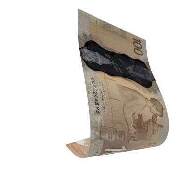 Kanada 100 Dolarlık Düşen Hızlı Para, yüksek kaliteli para birimi finans, eğitim, 3D modelleme, hisse senedi. Kaynaklar ve küresel parasal kimlik ve değer.