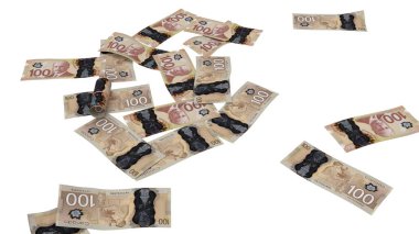 Kanada 100 Dolarlık Toprak Finans Notu, yüksek kalite para birimi finans, eğitim, 3D modelleme, hisse senedi. Kaynaklar ve küresel parasal kimlik ve değer.