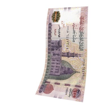 Mısır 200 Pound Düşen Servet Gösterimi, yüksek kaliteli para birimi finans, eğitim, 3D modelleme, hisse senedi. Kaynaklar ve küresel parasal kimlik ve değer.