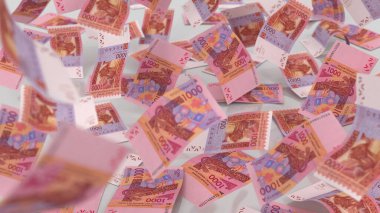 Afrika 1000 Frank Para Düşüşü, yüksek kalite para birimi finans, eğitim, 3D modelleme, hisse senedi. Kaynaklar ve küresel parasal kimlik ve değer.