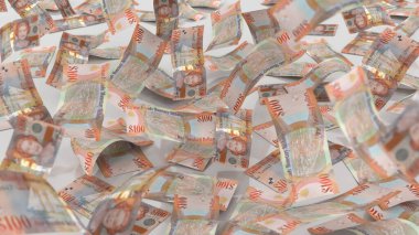 Cayman Adaları İngiliz 100 Dolarlık Para Notları Lots, yüksek kalite para birimi finans, eğitim, 3D modelleme, hisse senedi. Kaynaklar ve küresel parasal kimlik ve değer.