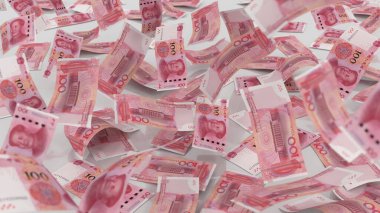 Çin 100 Yuan Para Birimi Çok, yüksek kalite para birimi finans, eğitim, 3D modelleme, hisse senedi. Kaynaklar ve küresel parasal kimlik ve değer.