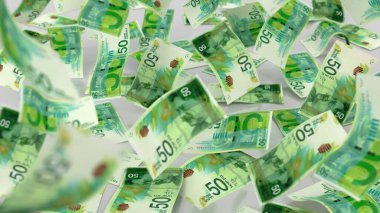 İsrail 50 Şekel Para Birimi Düşüşü, yüksek kalite para birimi finans, eğitim, 3D modelleme, hisse senedi. Kaynaklar ve küresel parasal kimlik ve değer.