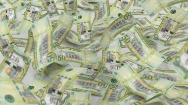 Suudi Arabistan 50 Riyal Para Notları Lots, yüksek kalite para birimi finans, eğitim, 3D modelleme, hisse senedi. Kaynaklar ve küresel parasal kimlik ve değer.