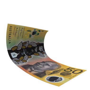 Avustralya 50 Dolar Düşen Borsa Oranı, yüksek kalite para birimi finans, eğitim, 3D modelleme, hisse senedi. Kaynaklar ve küresel parasal kimlik ve değer.