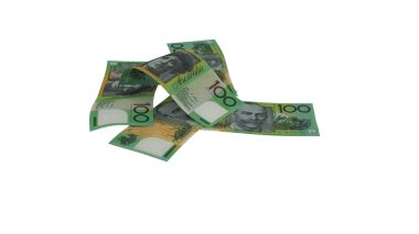 Avustralya 100 Dolarlık Toprak Para Piyasası, yüksek kaliteli para birimi finans, eğitim, 3D modelleme, hisse senedi. Kaynaklar ve küresel parasal kimlik ve değer.