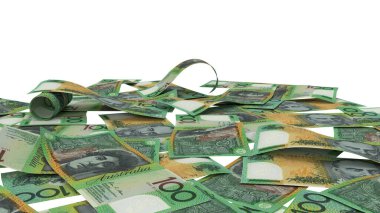 Avustralya 100 Dolarlık Toprak Servet Gösterimi, yüksek kalite para birimi finans, eğitim, 3D modelleme, hisse senedi. Kaynaklar ve küresel parasal kimlik ve değer.