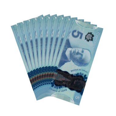 Kanada 5 Dolar Düşen Para Finansmanı, yüksek kalite para birimi finans, eğitim, 3D modelleme, hisse senedi. Kaynaklar ve küresel parasal kimlik ve değer.