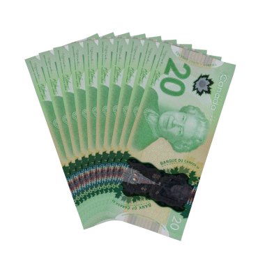 Kanada 20 Dolar Düşen Para Finansmanı, yüksek kalite para birimi finans, eğitim, 3D modelleme, hisse senedi. Kaynaklar ve küresel parasal kimlik ve değer.