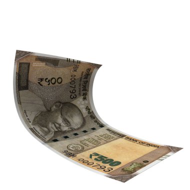 India 500 Rupi Düşen Borsa, yüksek kalite para birimi finans, eğitim, 3D modelleme, hisse senedi. Kaynaklar ve küresel parasal kimlik ve değer.