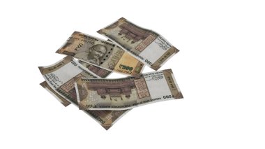 India 500 Rupi Toprak Nakit Akışı, yüksek kaliteli para birimi finans, eğitim, 3D modelleme, hisse senedi. Kaynaklar ve küresel parasal kimlik ve değer.