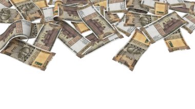 India 500 Rupi Toprak Ödeme Bankası Notu, yüksek kalite para birimi finans, eğitim, 3D modelleme, hisse senedi. Kaynaklar ve küresel parasal kimlik ve değer.