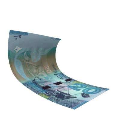 Kuveyt 'te 10 Dinar Düşen Borsa, yüksek kalite para birimi finans, eğitim, 3D modelleme, hisse senedi. Kaynaklar ve küresel parasal kimlik ve değer.