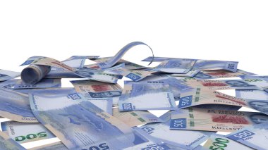 Meksika 500 Pesos Pile Zenginlik Sergisi, yüksek kalite para birimi finans, eğitim, 3D modelleme, hisse senedi. Kaynaklar ve küresel parasal kimlik ve değer.