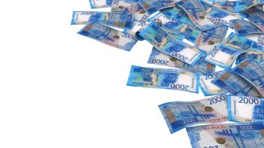 Rusya 2000 Ruble Pound Investment Notları, yüksek kalite para birimi finans, eğitim, 3D modelleme, hisse senedi. Kaynaklar ve küresel parasal kimlik ve değer.