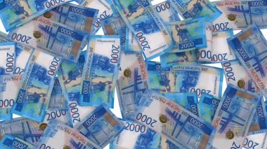 Rusya 2000 Ruble Pound Ground Finans, yüksek kalite para birimi finans, eğitim, 3D modelleme, hisse senedi. Kaynaklar ve küresel parasal kimlik ve değer.