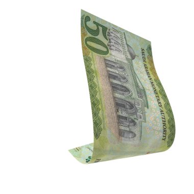 Suudi 50 Riyals Falling Quick Cash, yüksek kalite para birimi finans, eğitim, 3D modelleme, hisse senedi. Kaynaklar ve küresel parasal kimlik ve değer.