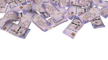 Suudi 500 Riyals Pound Pound Bank Note, yüksek kalite para birimi finans, eğitim, 3D modelleme, hisse senedi. Kaynaklar ve küresel parasal kimlik ve değer.