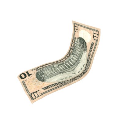 Amerika Birleşik Devletleri 10 Dolar Düşen Polimer Nakit, yüksek kalite para birimi finans, eğitim, 3D modelleme, hisse senedi. Kaynaklar ve küresel parasal kimlik ve değer.