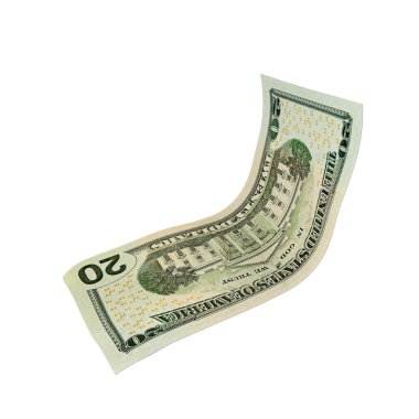 Amerika Birleşik Devletleri 20 Dolar Düşen Polimer Nakit, yüksek kalite para birimi finans, eğitim, 3D modelleme, hisse senedi. Kaynaklar ve küresel parasal kimlik ve değer.