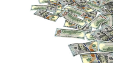 Amerika Birleşik Devletleri 100 Dolarlık Yığın Yatırım Notları, yüksek kalite para birimi finans, eğitim, 3D modelleme, hisse senedi. Kaynaklar ve küresel parasal kimlik ve değer.