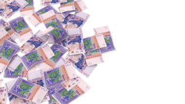 Afrika 10000 frank yığını nakit akışı, yüksek kalite para birimi finans, eğitim, 3D modelleme, hisse senedi. Kaynaklar ve küresel parasal kimlik ve değer.