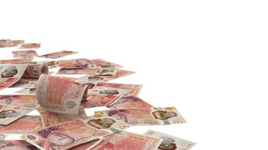 İngiltere 50 Pound Pound Zemin Finans Notu, yüksek kalite para birimi finans, eğitim, 3D modelleme, hisse senedi. Kaynaklar ve küresel parasal kimlik ve değer.