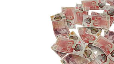 İngiltere 50 Pound Pound Ground Note Money, yüksek kaliteli para birimi finans, eğitim, 3D modelleme, hisse senedi. Kaynaklar ve küresel parasal kimlik ve değer.