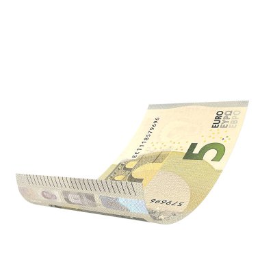 Euro 5 Düşen Finans Notu, yüksek kaliteli para birimi finans, eğitim, 3D modelleme, hisse senedi. Kaynaklar ve küresel parasal kimlik ve değer.