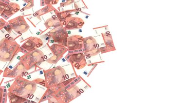 Euro 10 Pile Ground Cash Flow, yüksek kaliteli para birimi finans, eğitim, 3D modelleme, hisse senedi. Kaynaklar ve küresel parasal kimlik ve değer.