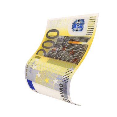 Euro 200 Düşen Borsa Oranı, yüksek kalite para birimi finans, eğitim, 3D modelleme, hisse senedi. Kaynaklar ve küresel parasal kimlik ve değer.