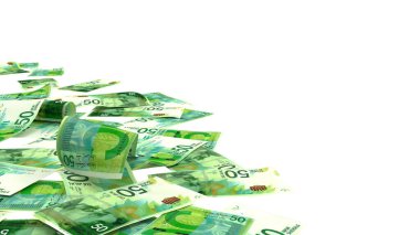 İsrail 50 Shekels Pound Finans Notu, yüksek kaliteli para birimi finansmanı, eğitim, 3D modelleme, hisse senedi. Kaynaklar ve küresel parasal kimlik ve değer.